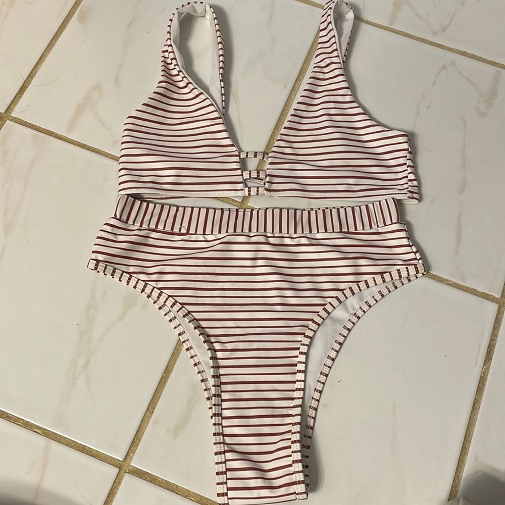High waisted, cheeky bathing suit. From Shein or zaful!